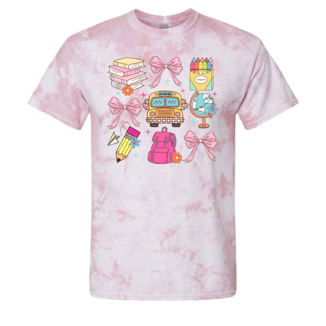 Women's Buses and Bows Tie-Dyed Dyenomite Tee