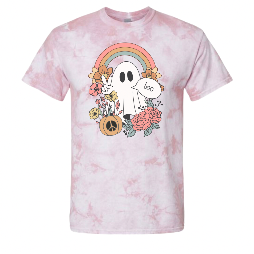 Women's Groovy Ghost Tie-Dyed Dyenomite Tee