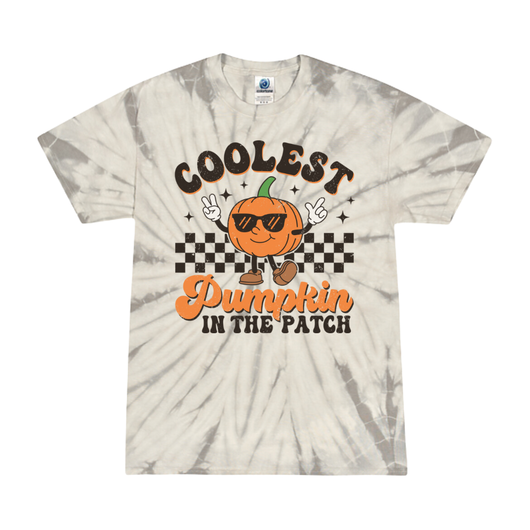Youth Coolest Pumpkin Tie-Dyed Colortone Tee