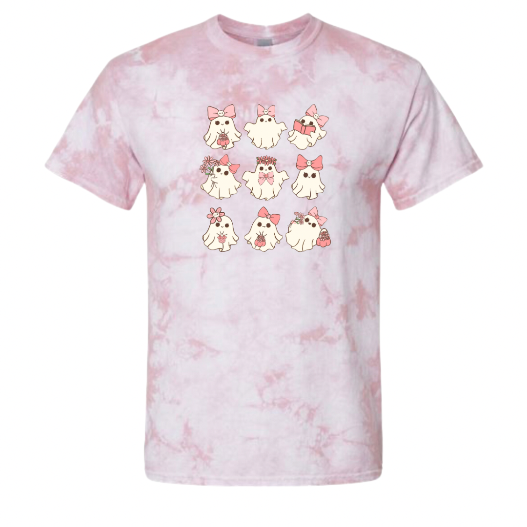 Women's Girly Ghosts Tie-Dyed Dyenomite Tee