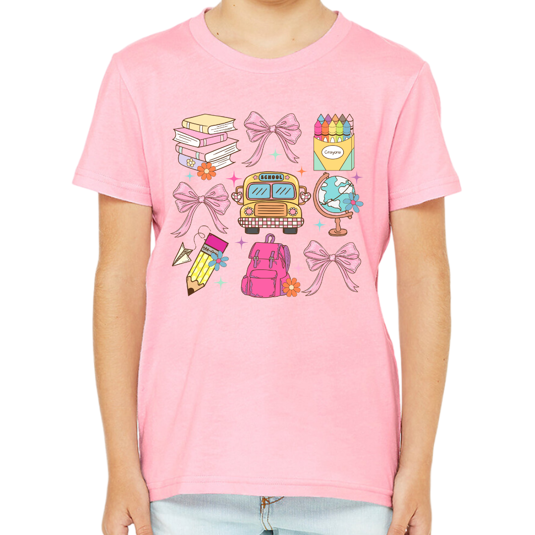 Youth Buses and Bows Tee