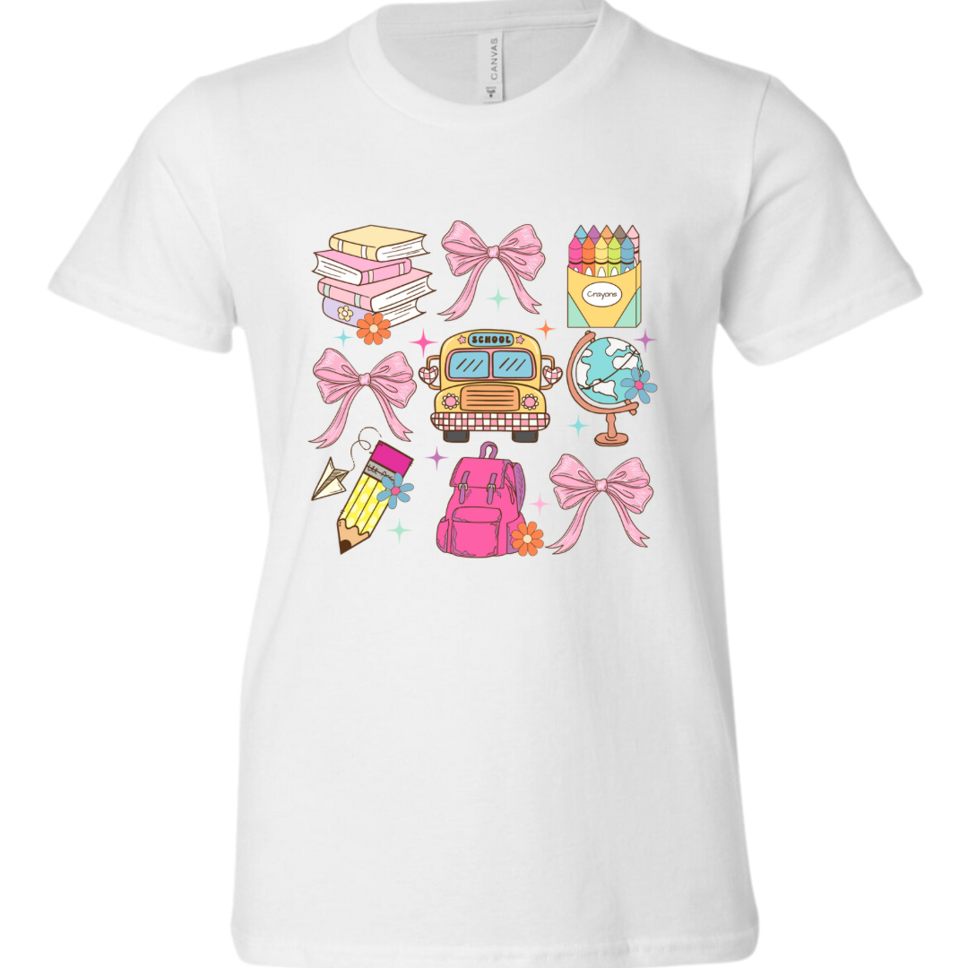 Youth Buses and Bows Tee
