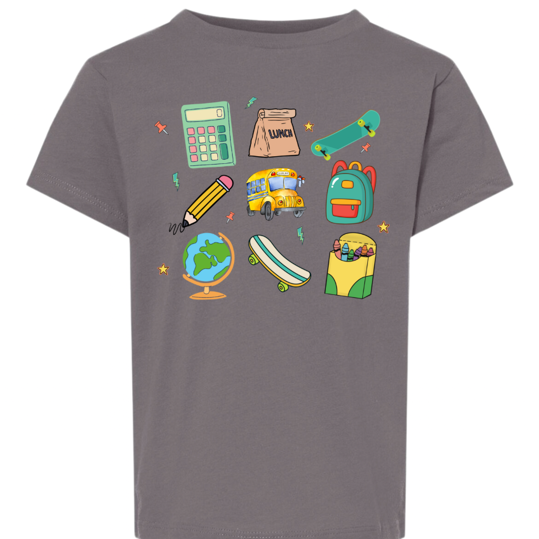 Youth Buses and Skateboards Tee