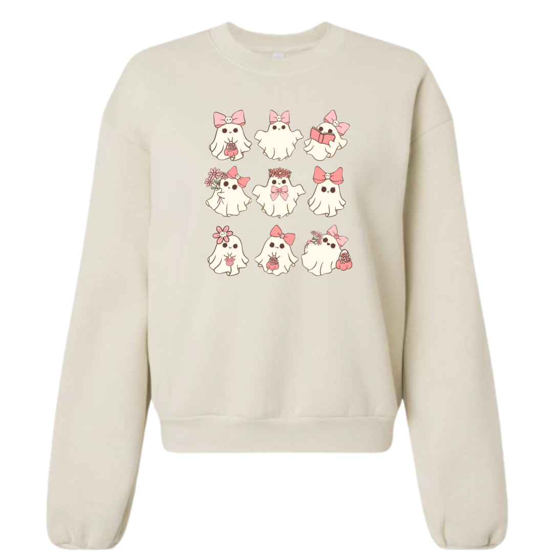 Women's Girly Ghosts Cropped Crewneck