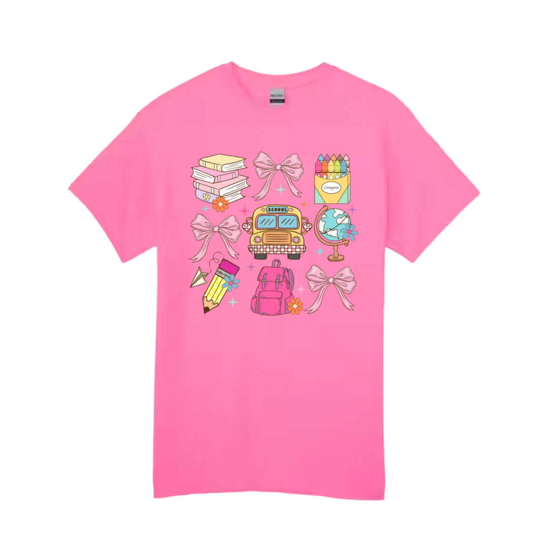 Youth Buses and Bows Tee