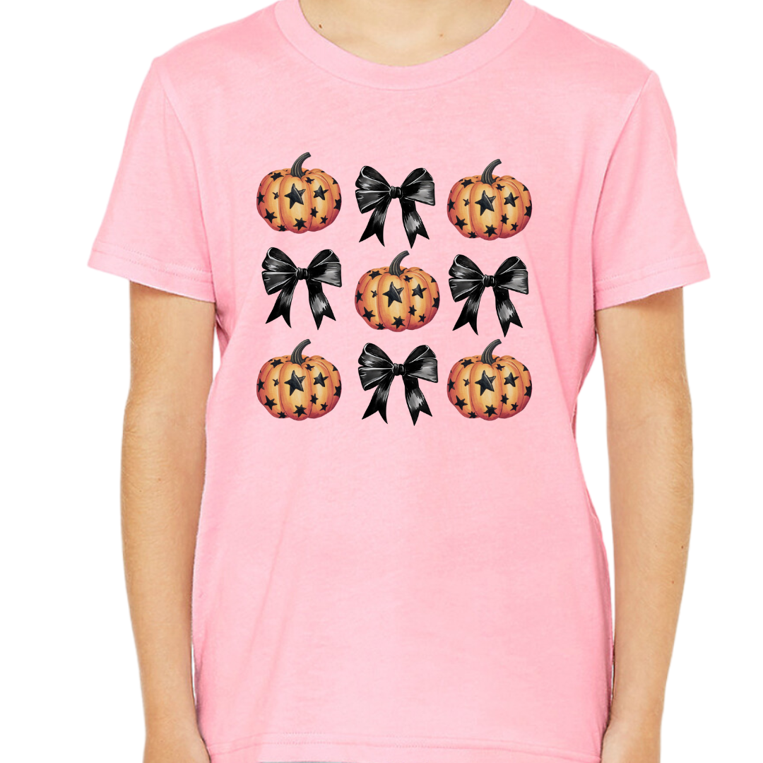 Youth Pumpkins and Bows Tee