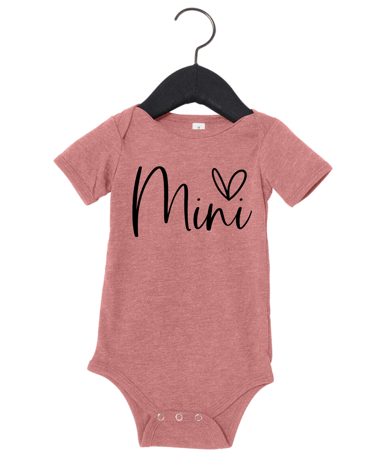 Mini Script Heart Onesie or Tee