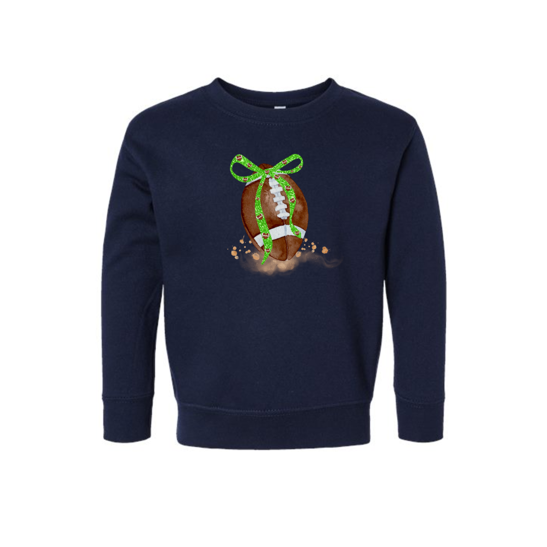 Toddler Football and Bow Crewneck