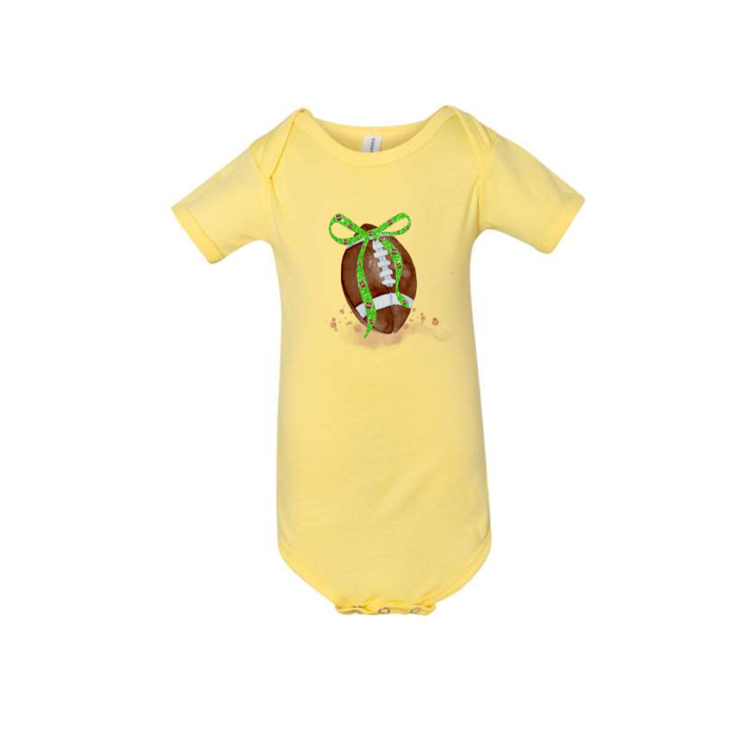 Infant Football and Bow Onesie