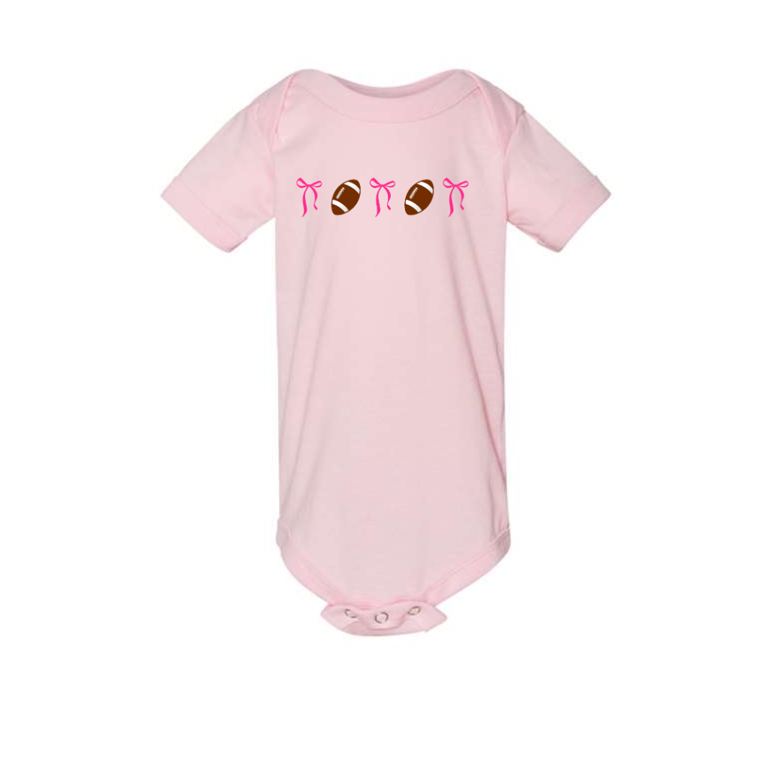 Infant Footballs and Bows Onesie
