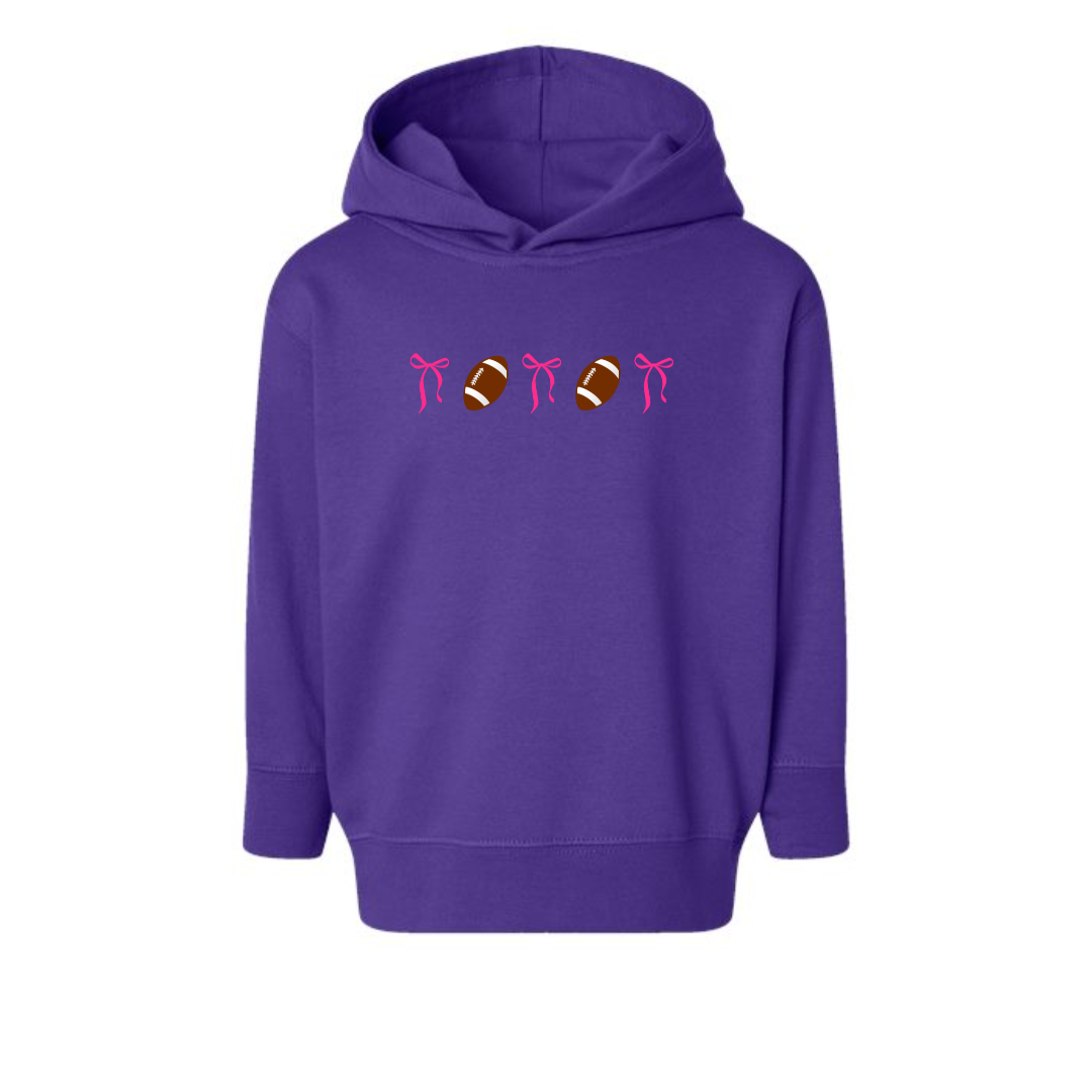Toddler Footballs and Bows Hoodie