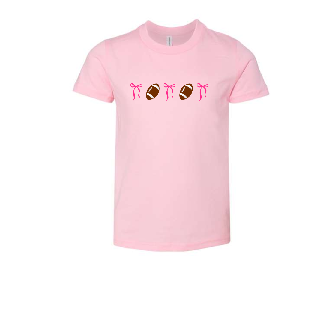 Youth Footballs and Bows Tee