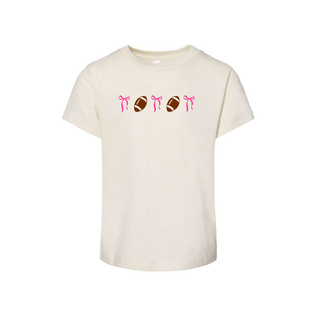 Toddler Footballs and Bows Tee