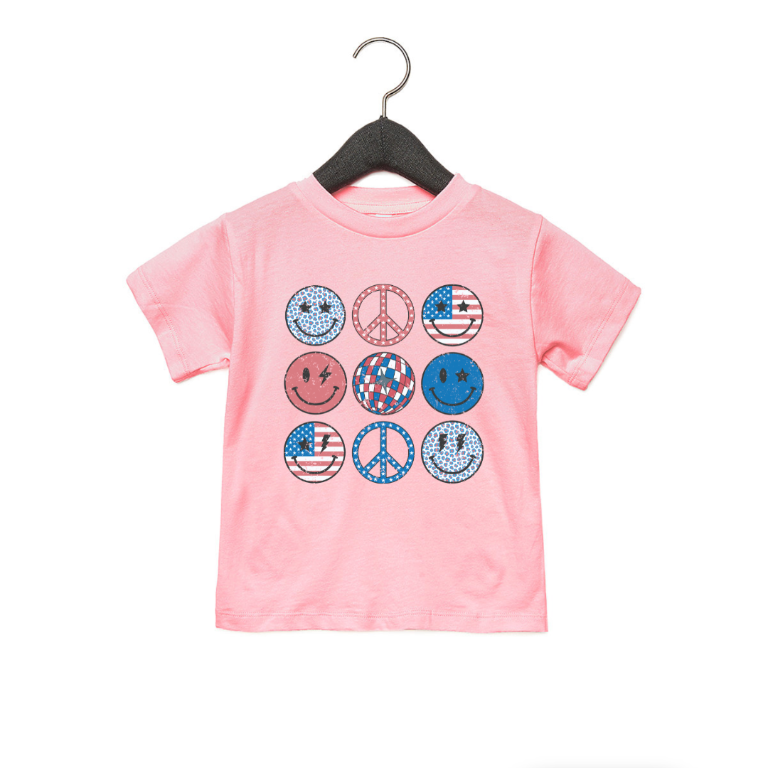 Toddler American Peace and Smiles Tee