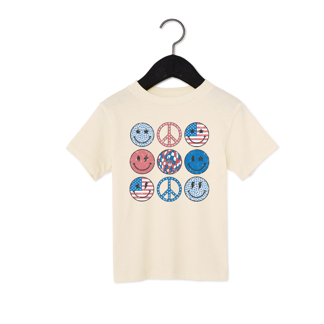 Toddler American Peace and Smiles Tee