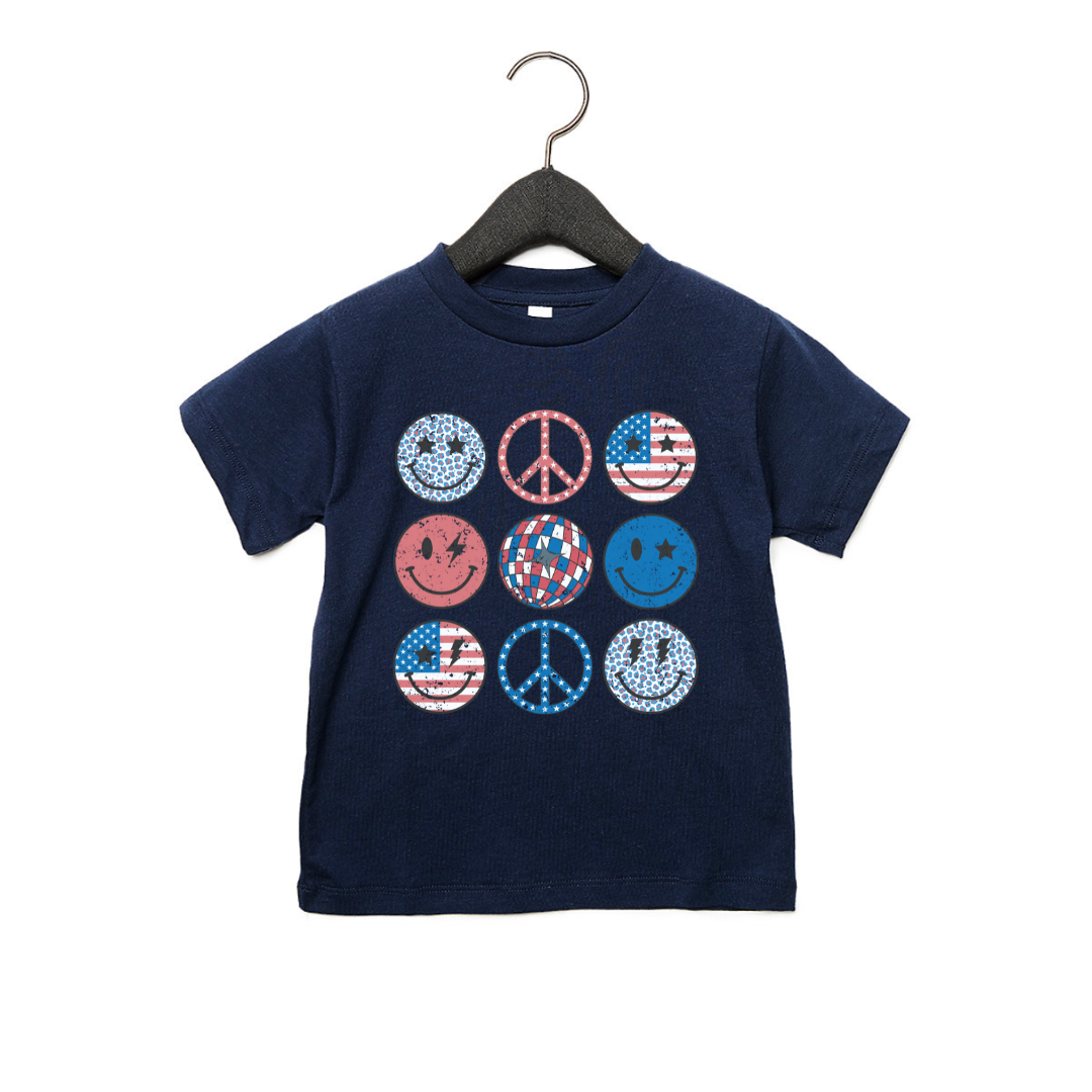 Toddler American Peace and Smiles Tee