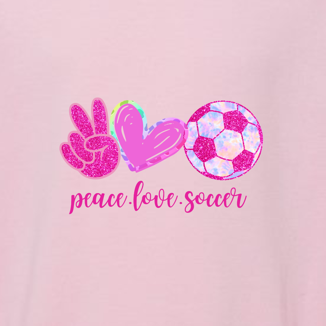 Toddler Custom Peace Love Soccer Crewneck