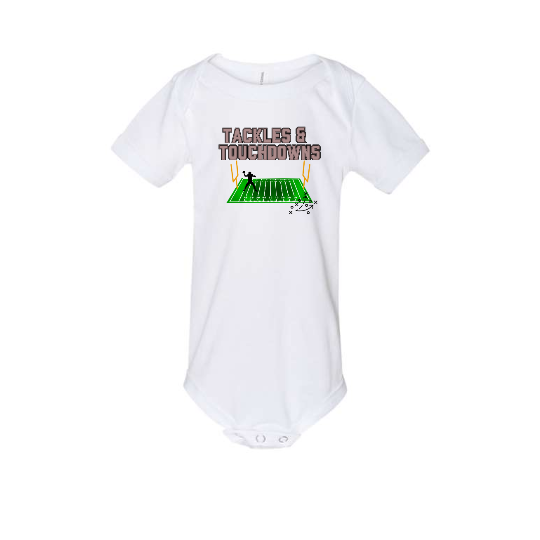 Infant Tackles and Touchdowns Onesie
