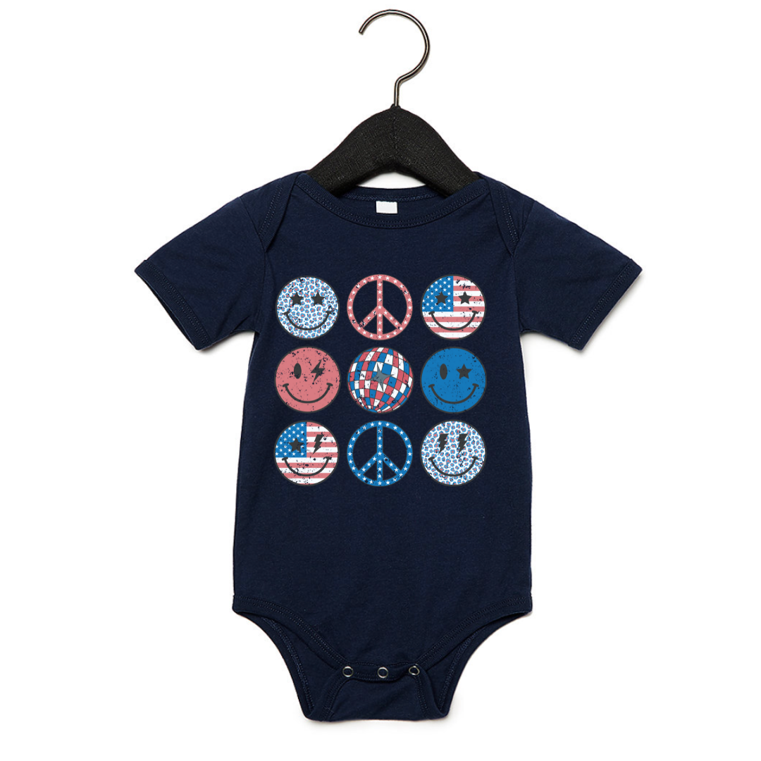 Infant American Peace and Smiles Onesie