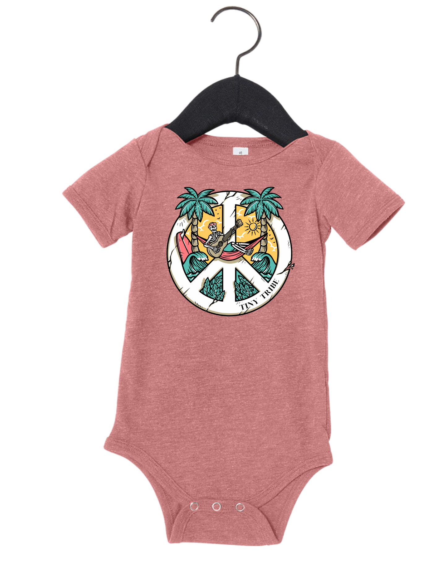 Infant Skeleton Peace Sign Onesie