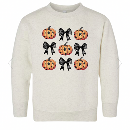 Youth Pumpkins and Bows Crewneck