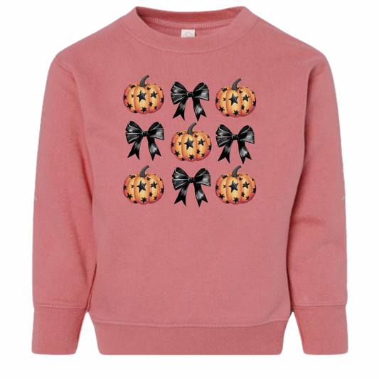 Youth Pumpkins and Bows Crewneck