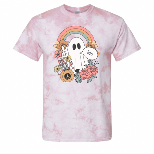 Women's Groovy Ghost Tie-Dyed Dyenomite Tee