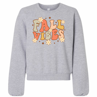 Women's Fall Vibes Cropped Crewneck