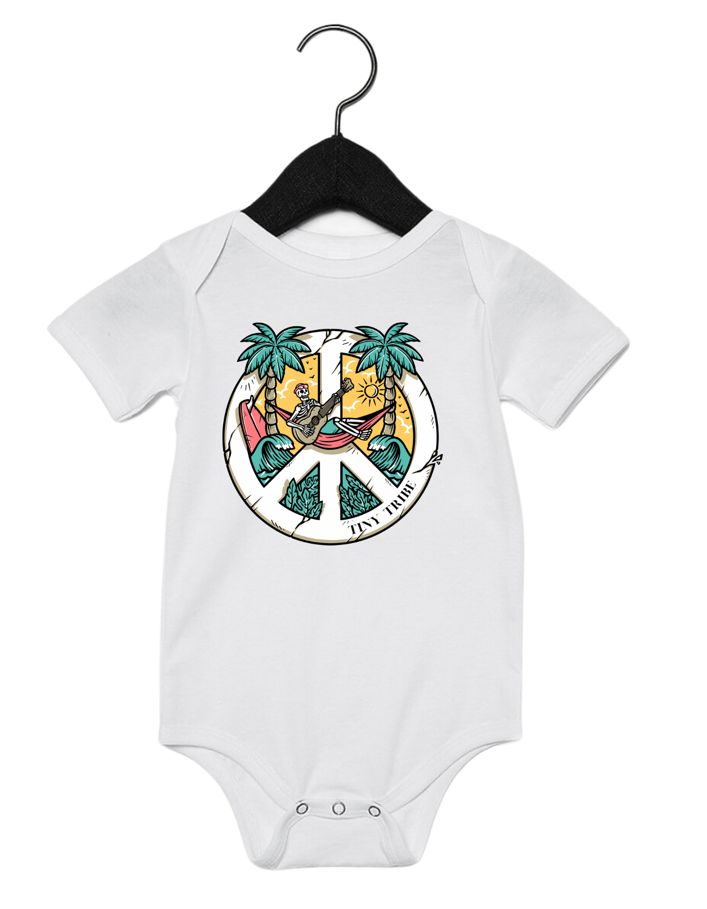 Infant Skeleton Peace Sign Onesie