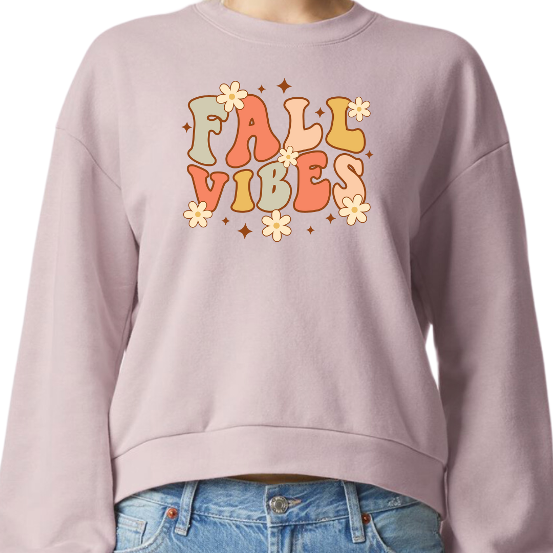 Women's Fall Vibes Cropped Crewneck