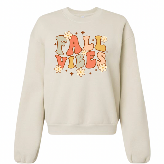 Women's Fall Vibes Cropped Crewneck