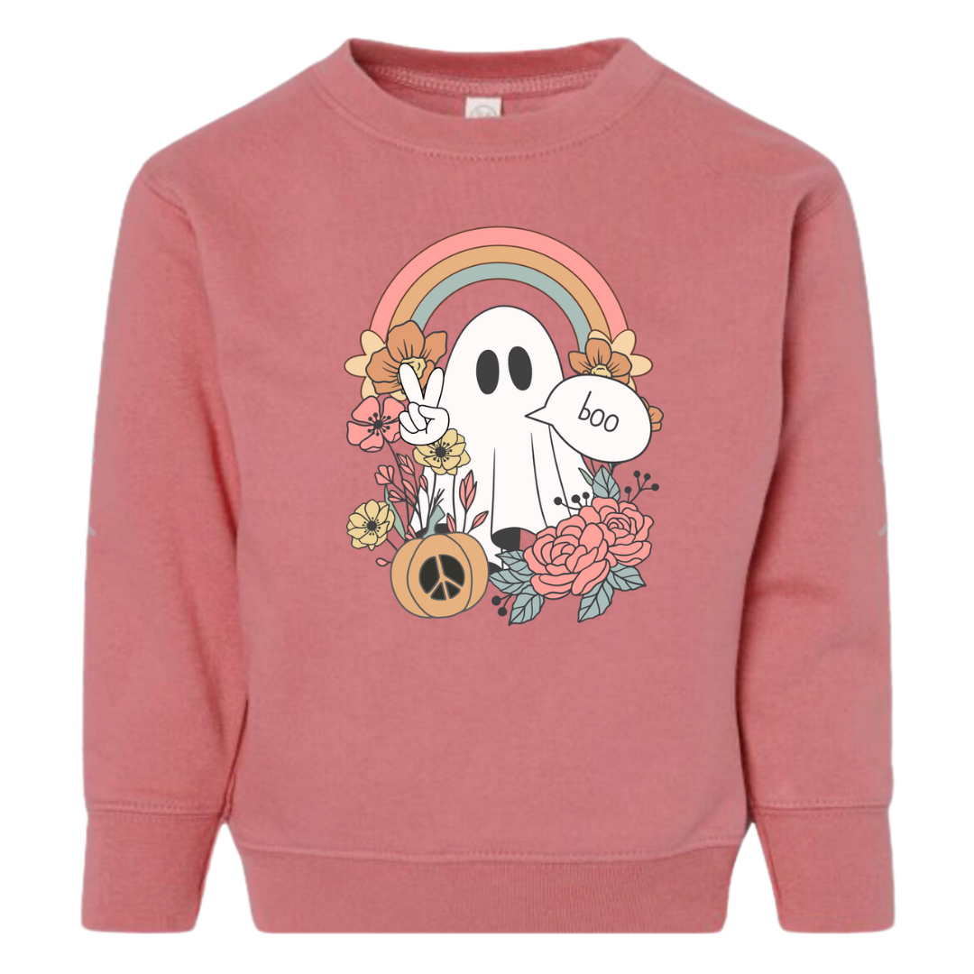 Toddler Groovy Ghost Crewneck