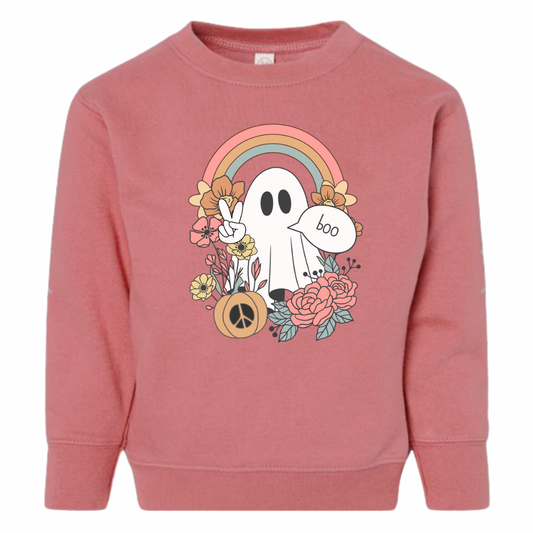 Toddler Groovy Ghost Crewneck