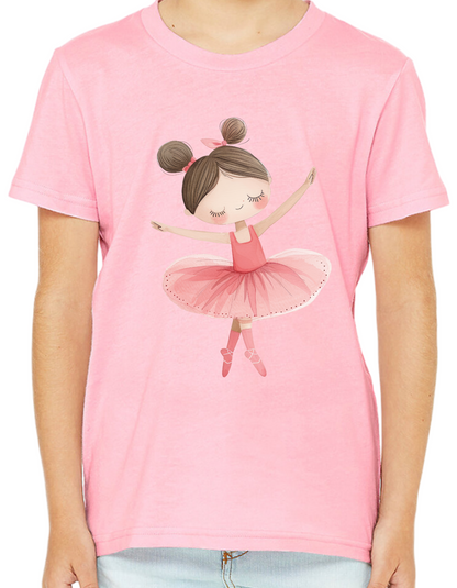 Youth Brunette Dancing Ballerina Tee