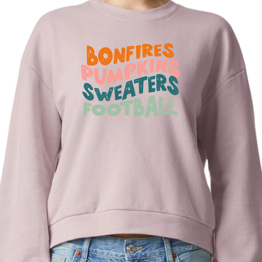 Women's Bonfires Cropped Crewneck