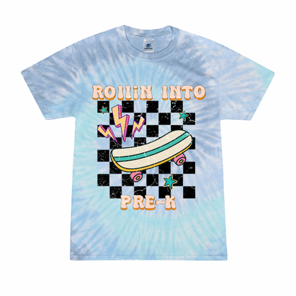 Toddler Rollin Into Tie-Dyed Colortone Tee