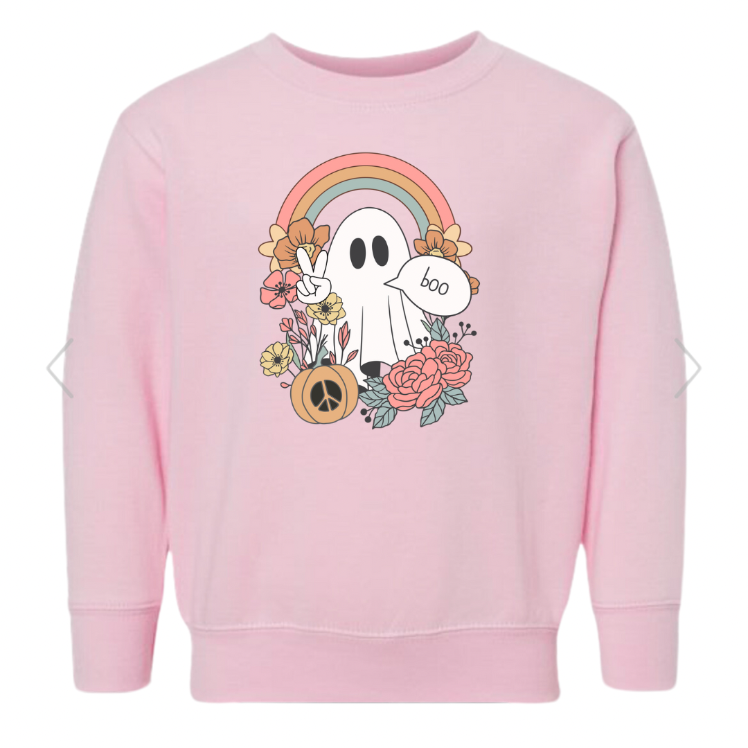 Toddler Groovy Ghost Crewneck