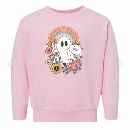 Toddler Groovy Ghost Crewneck