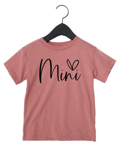 Mini Script Heart Onesie or Tee