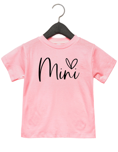 Mini Script Heart Onesie or Tee