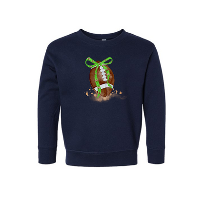 Toddler Football and Bow Crewneck