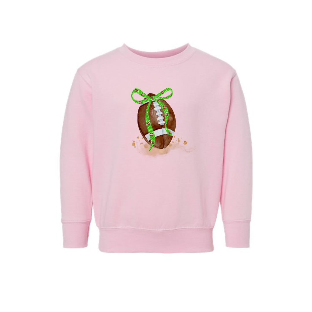 Toddler Football and Bow Crewneck