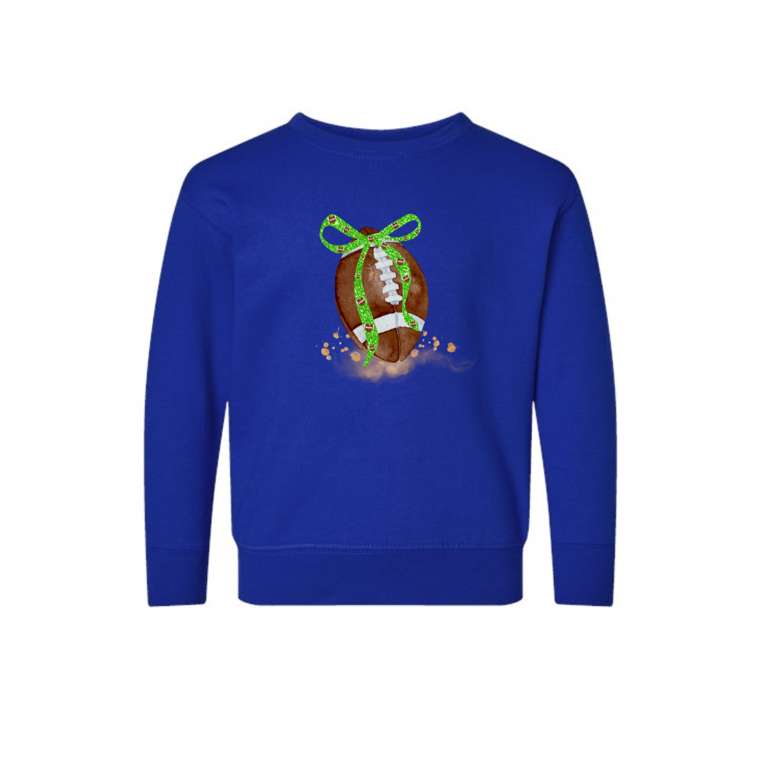 Toddler Football and Bow Crewneck