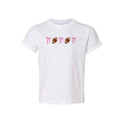 Toddler Footballs and Bows Tee