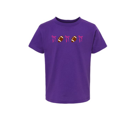 Toddler Footballs and Bows Tee