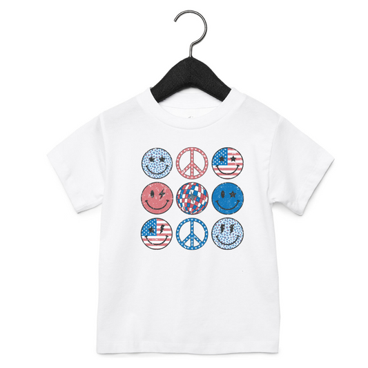 Toddler American Peace and Smiles Tee