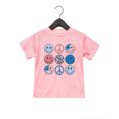 Toddler American Peace and Smiles Tee
