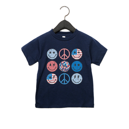 Toddler American Peace and Smiles Tee