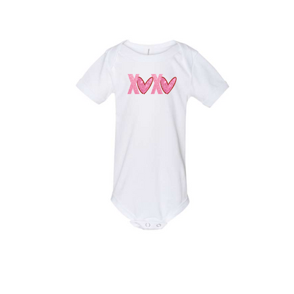 Infant X's And Hearts Onesie