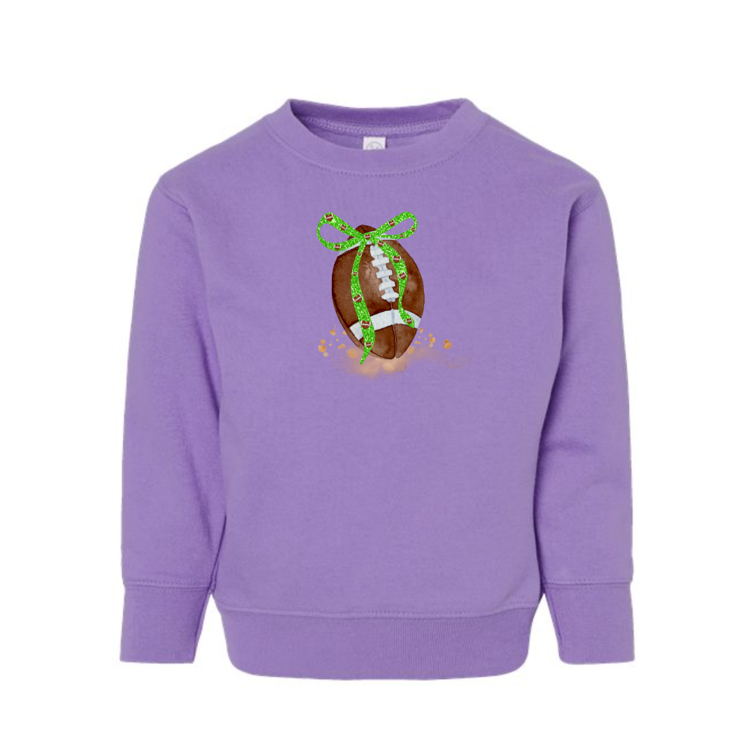 Toddler Football and Bow Crewneck
